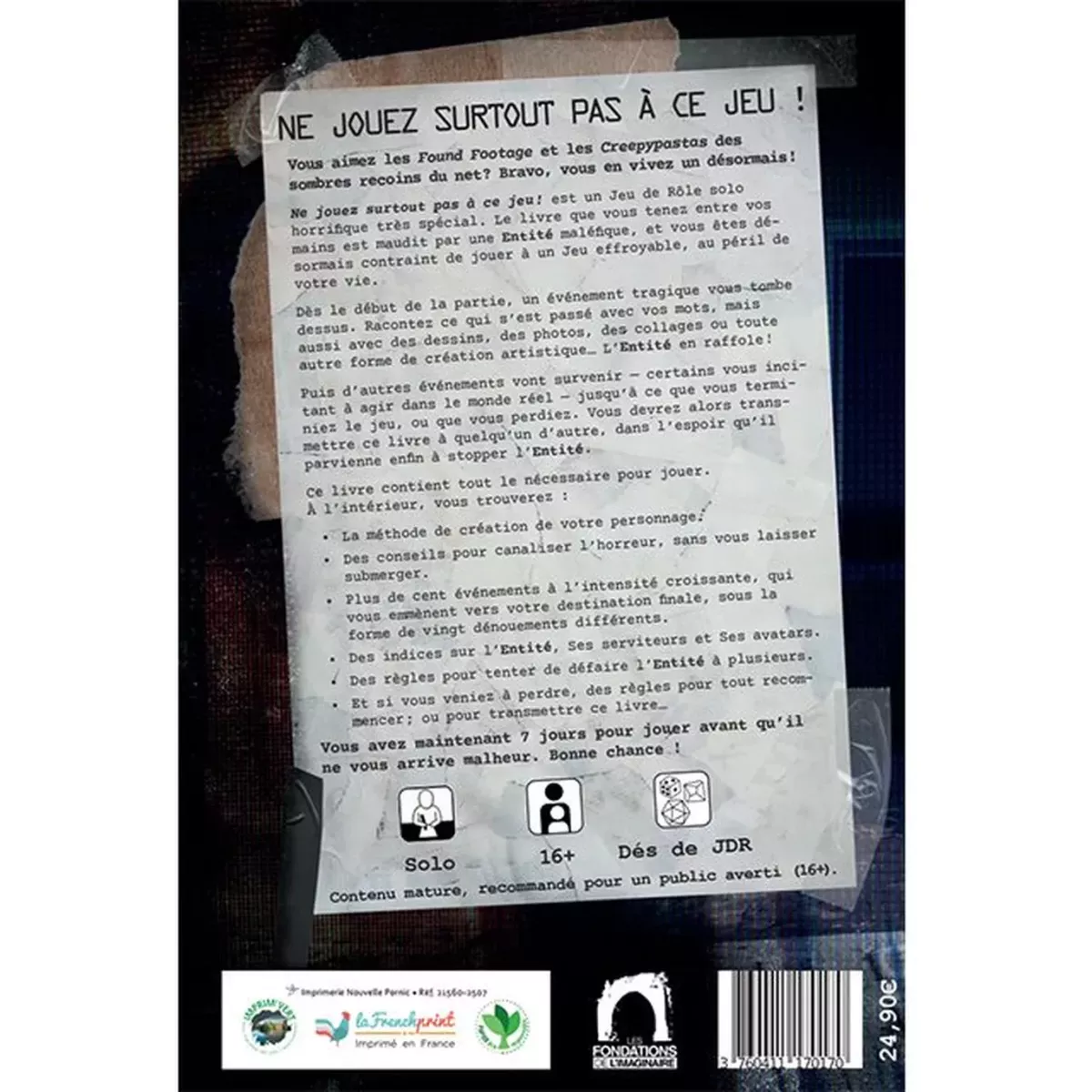 Ne jouez surtout pas à Ce Jeu - Jeu de Rôle Solo