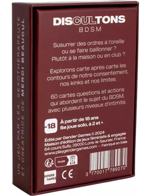 Discultons - BDSM dos de boîte