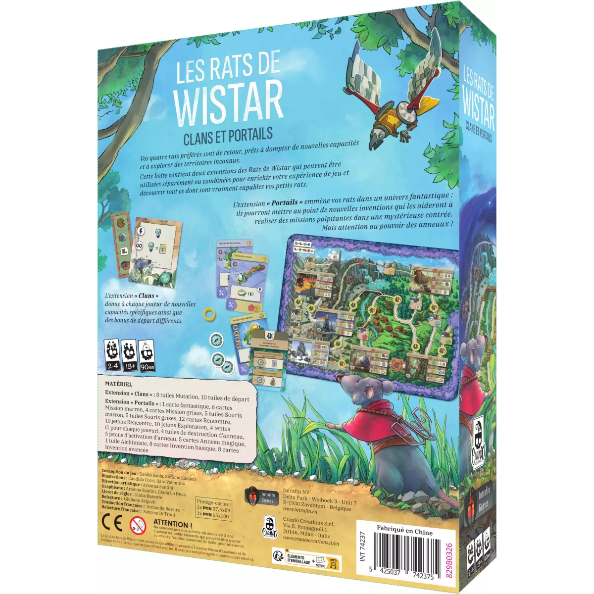 Les Rats de Wistar : Clans et Portails - Extension dos de boîte