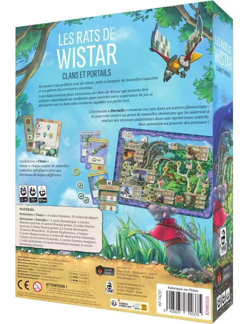 Les Rats de Wistar : Clans et Portails - Extension dos de boîte