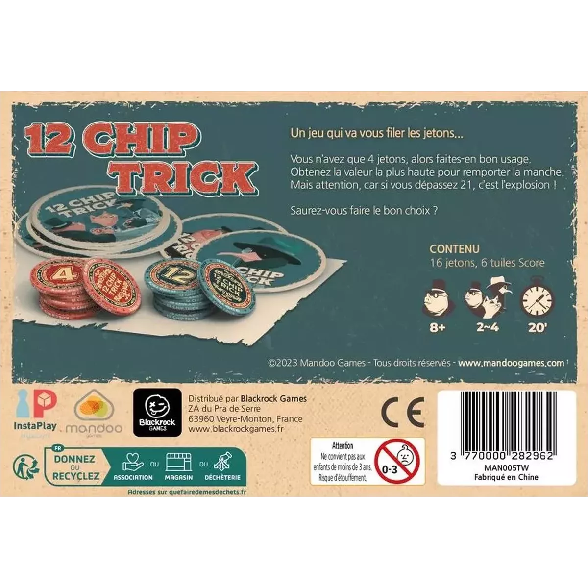 12 Chip Trick dos boîte