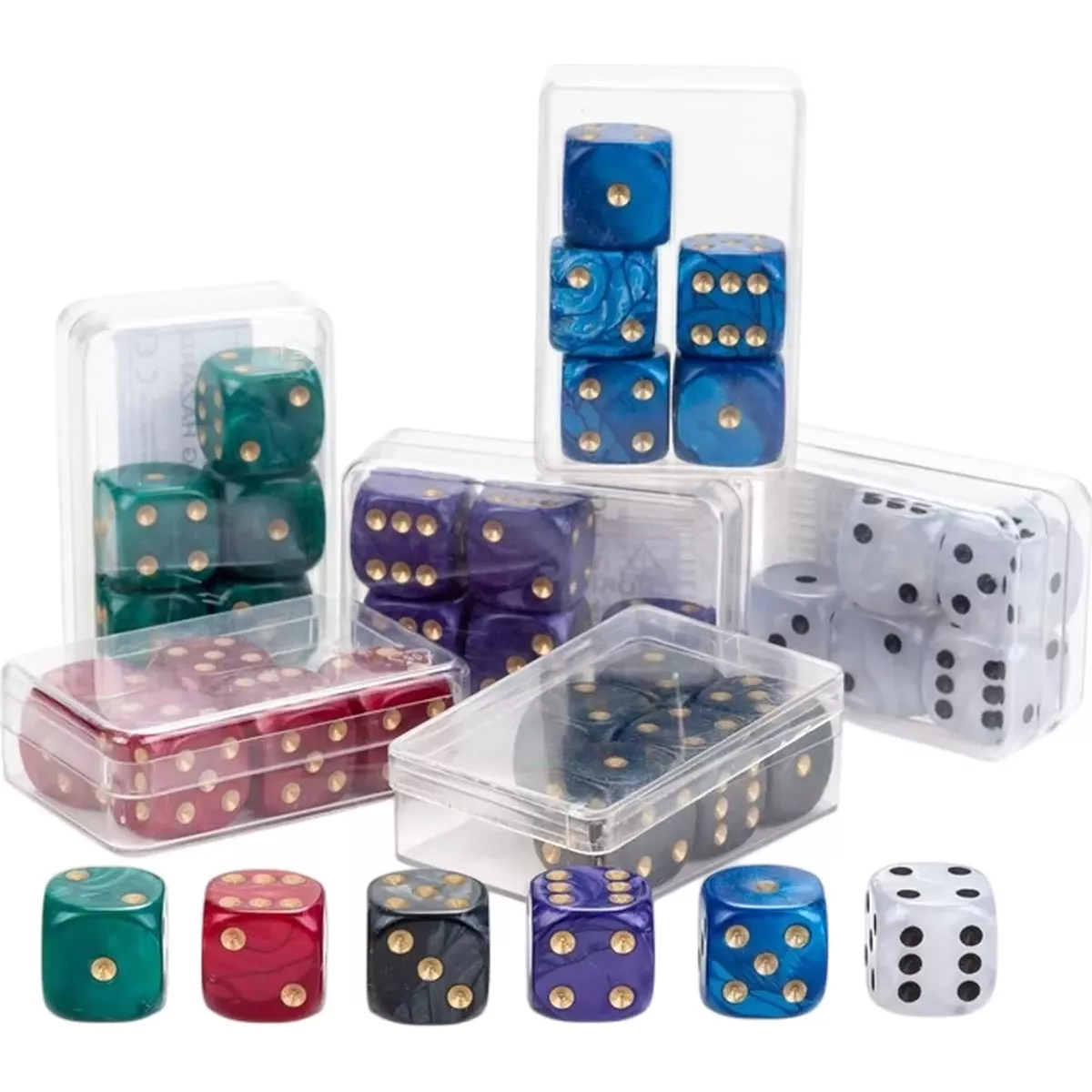 Lot de 6 x 6 Dés Colorés (16mm)