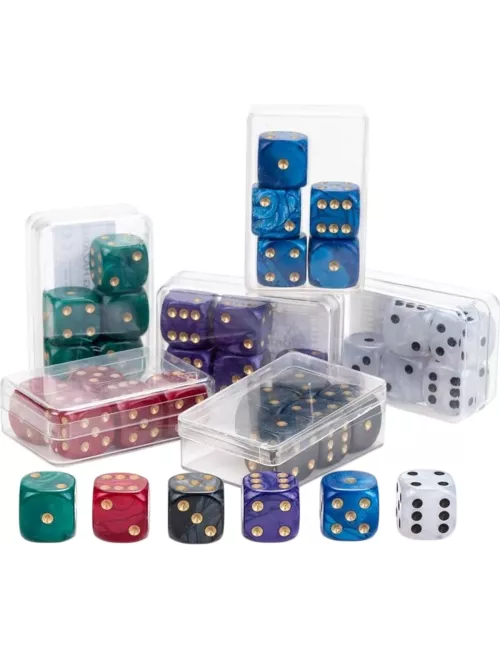 Lot de 6 x 6 Dés Colorés (16mm)