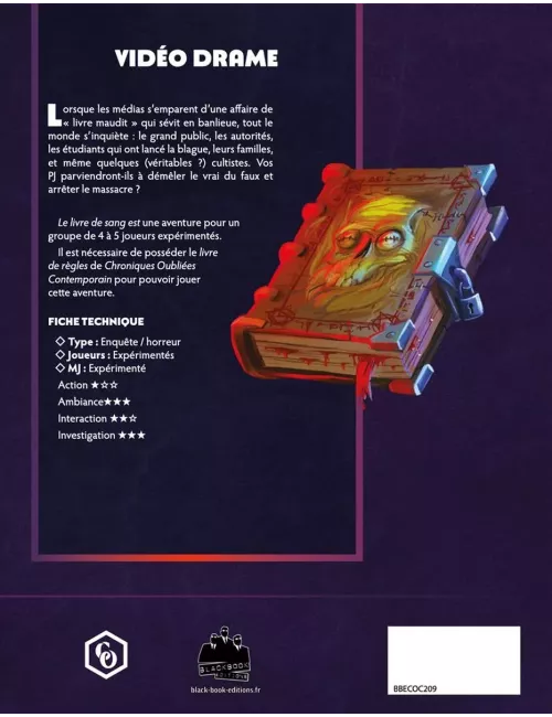 Chroniques Oubliées Contemporain 2ème Édition : Le Livre de Sang