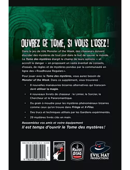 Monster of the Week : Tome des Mystères 