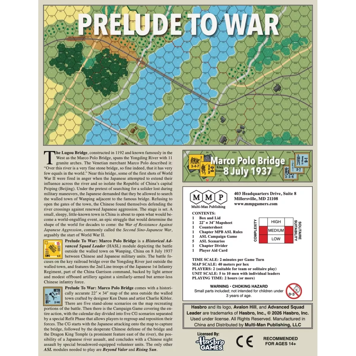 Advanced Squad Leader - Prelude to War : Marco Polo Bridge - Version Anglaise