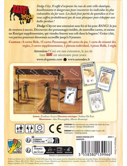 Bang ! : Dodge City - Extension dos de boite