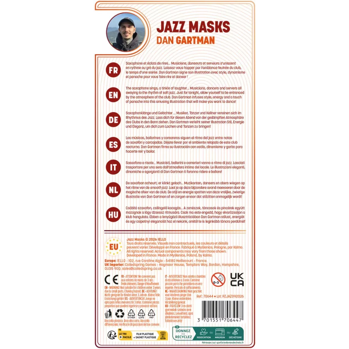 Puzzle Universe Jazz Masks - 500 pièces
