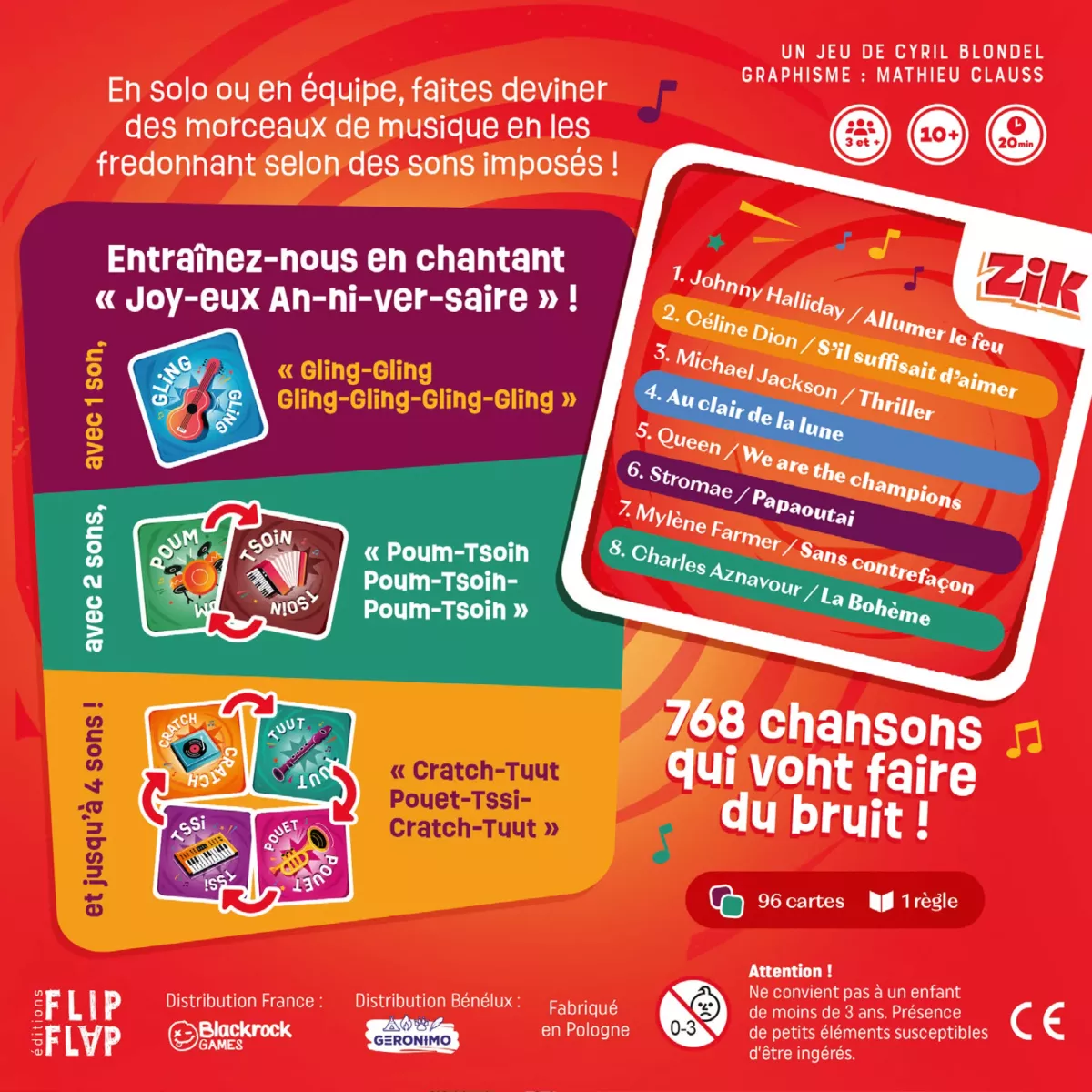 Zik - Nouvelle édition dos boîte