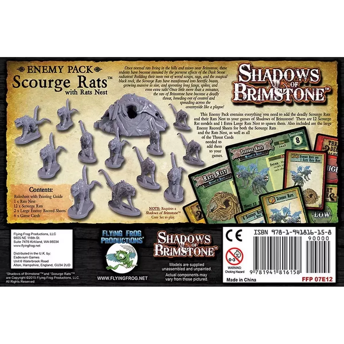Shadows of Brimstone : Scourge Rats with Rat Nest - Enemy Pack - Version Anglaise
