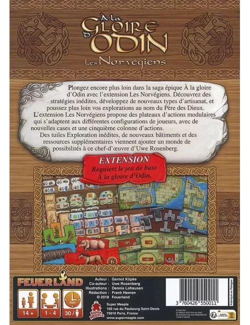 A la gloire d'Odin : Les Norvégiens - Extension dos boîte