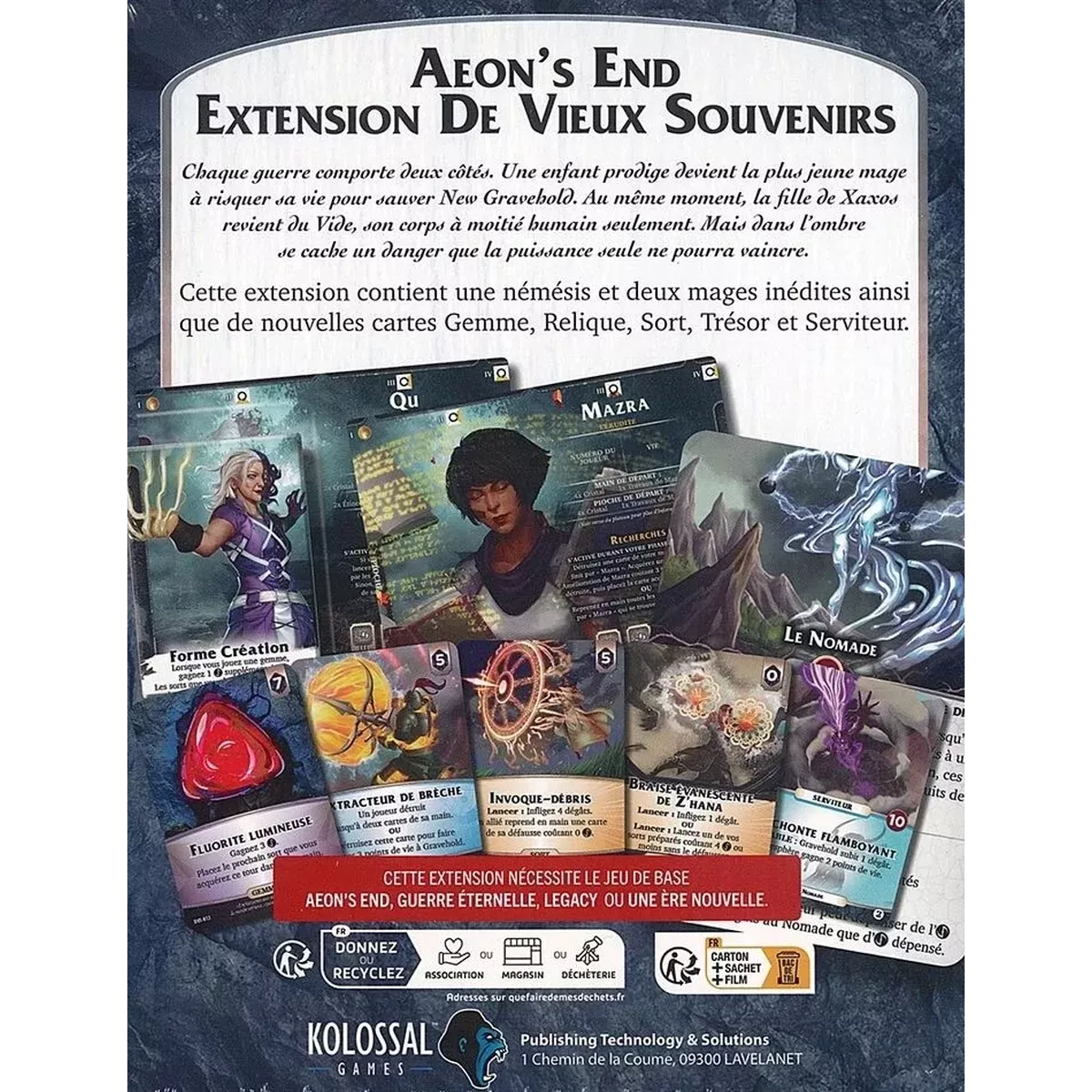 Aeon's End : De Vieux Souvenirs - Extension dos boîte