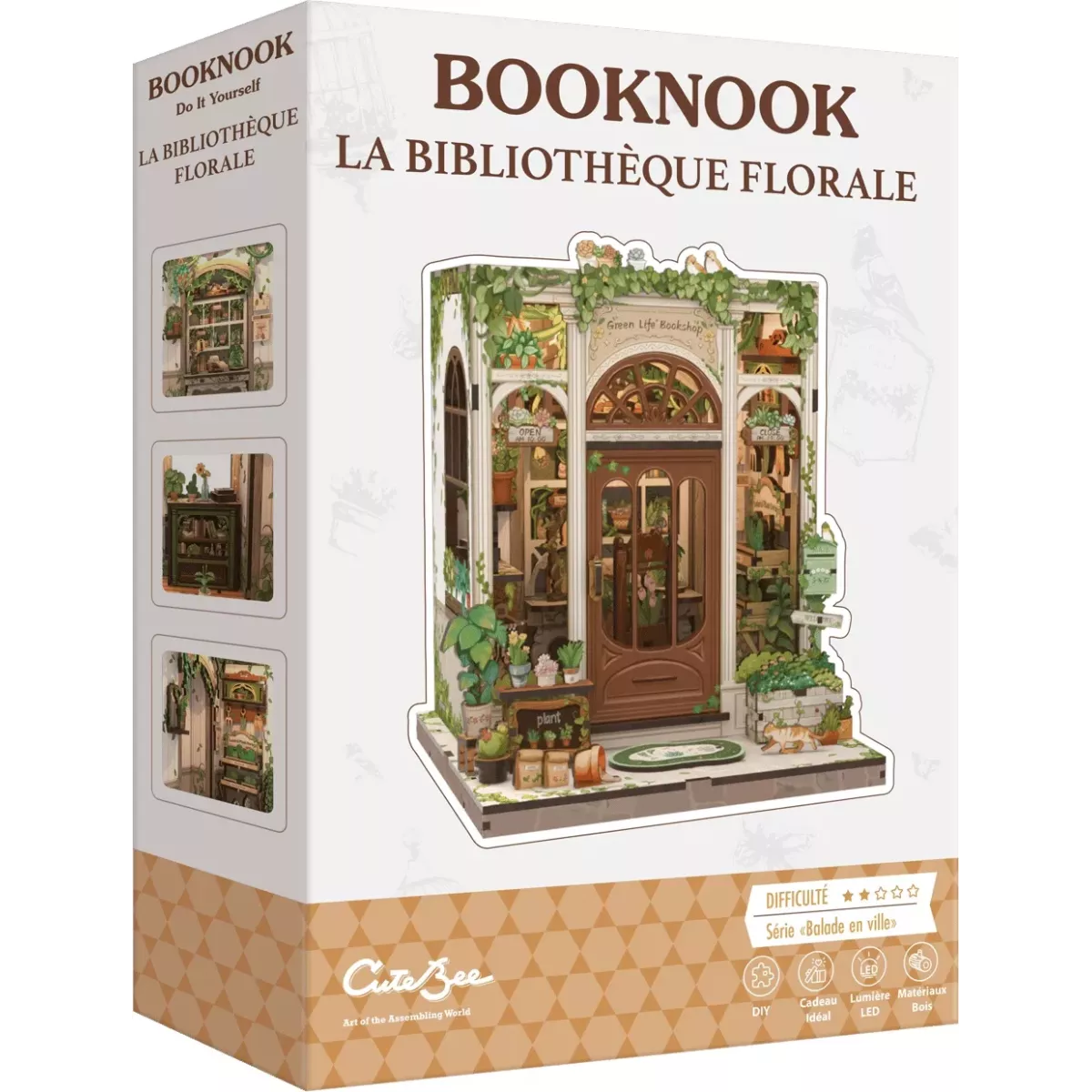 Book Nook CuteBee - La Bibliothèque Florale - 196 Pièces boîte