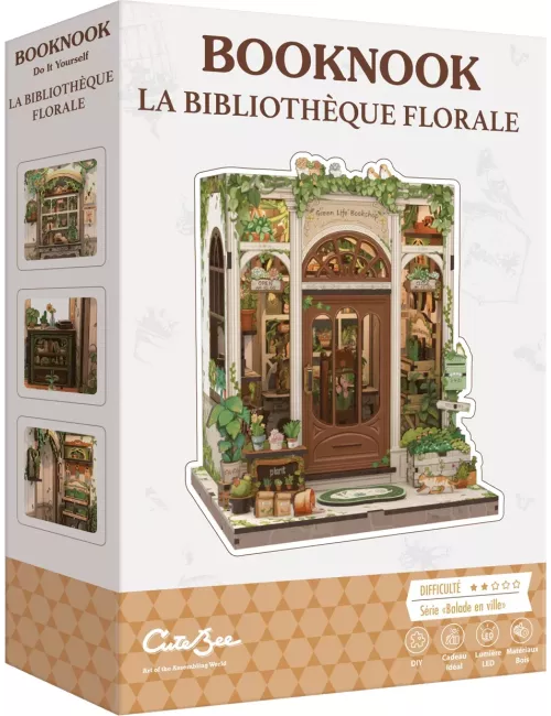 Book Nook CuteBee - La Bibliothèque Florale - 196 Pièces boîte