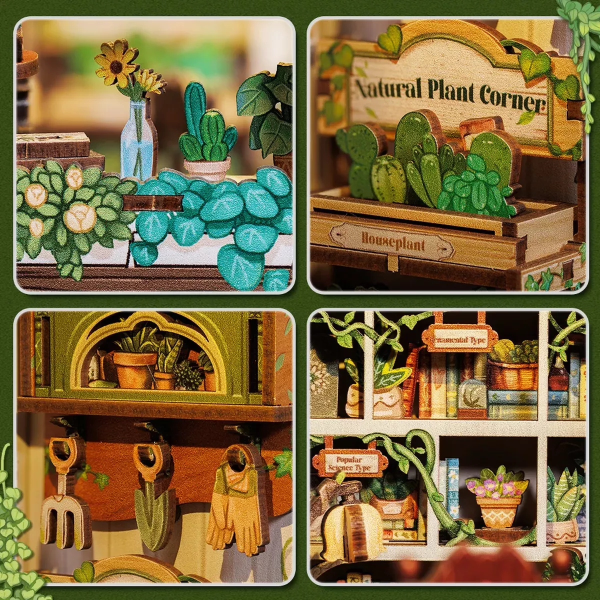 Book Nook CuteBee - La Bibliothèque Florale - 196 Pièces exemple