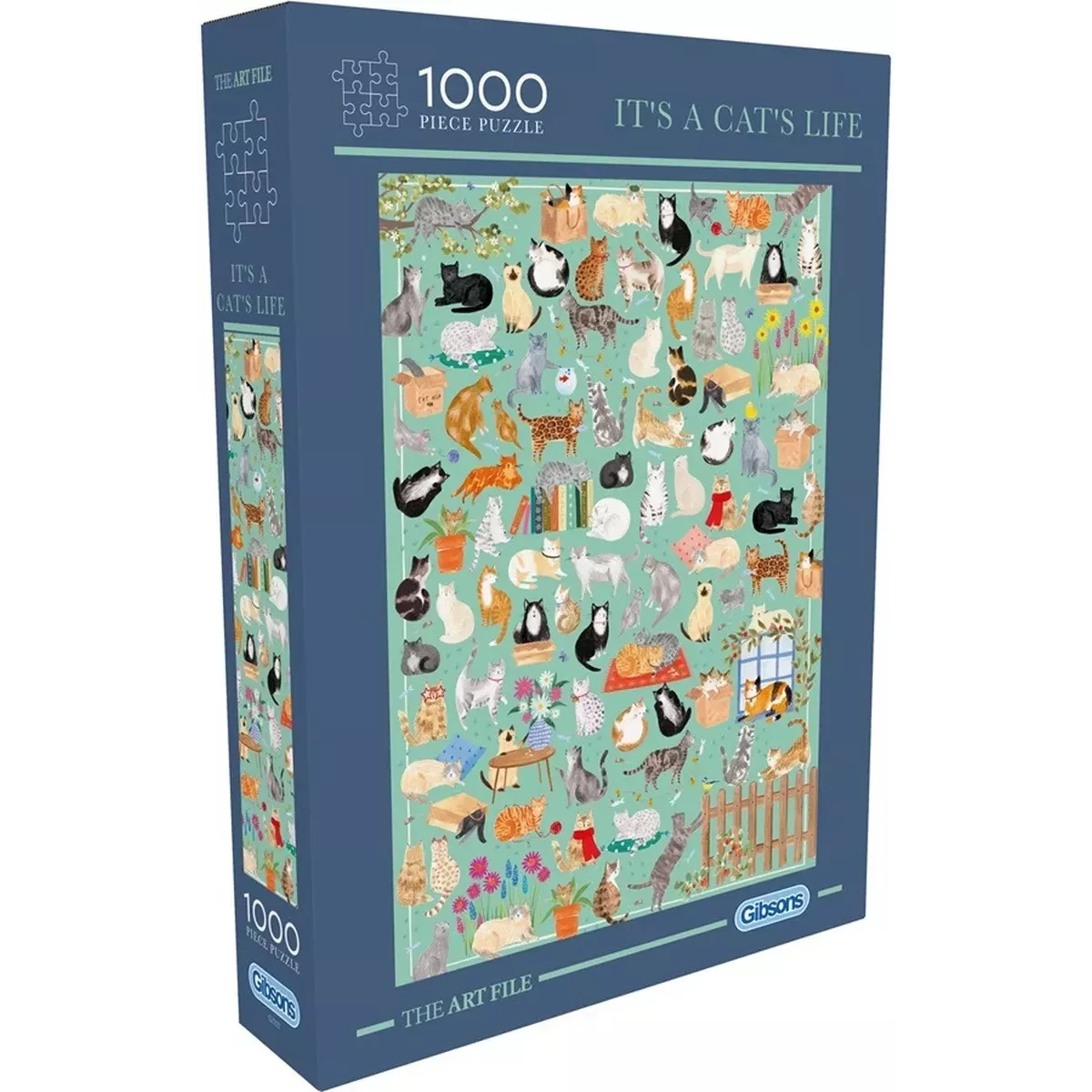 Puzzle Gibsons The Art File : It's a Cat's Life - 1000 pièces