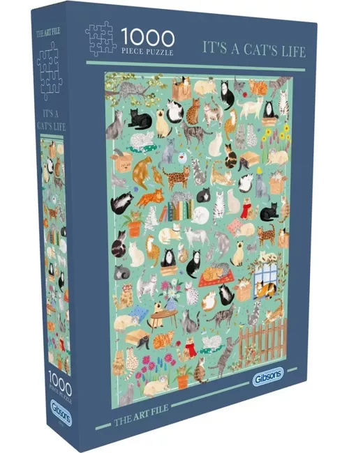 Puzzle Gibsons The Art File : It's a Cat's Life - 1000 pièces