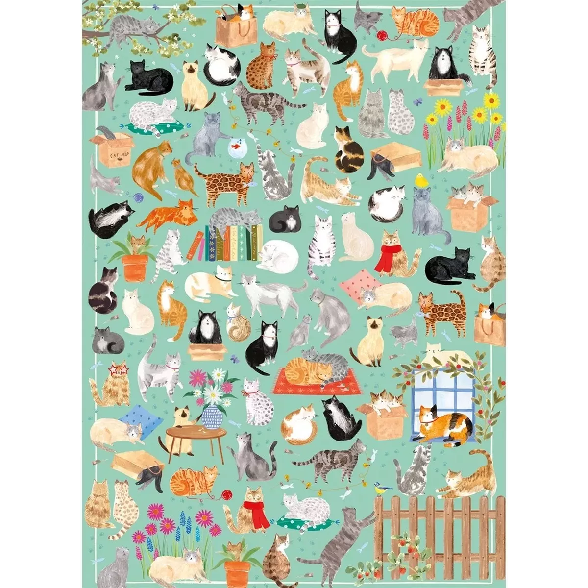 Puzzle Gibsons The Art File : It's a Cat's Life - 1000 pièces