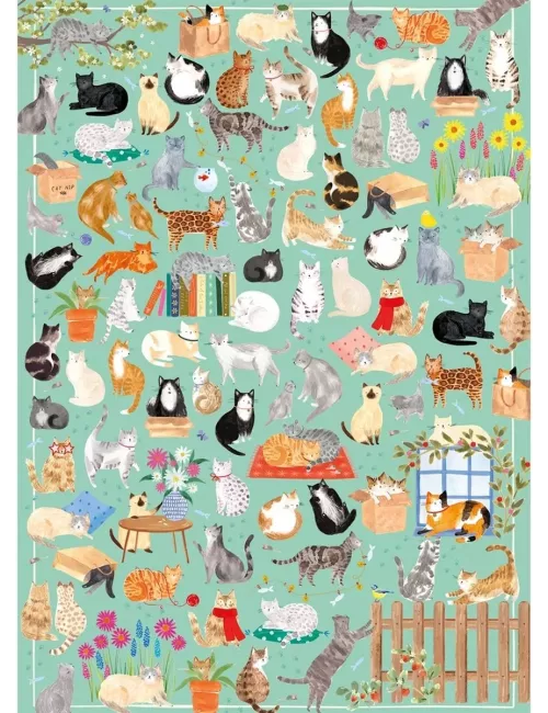 Puzzle Gibsons The Art File : It's a Cat's Life - 1000 pièces