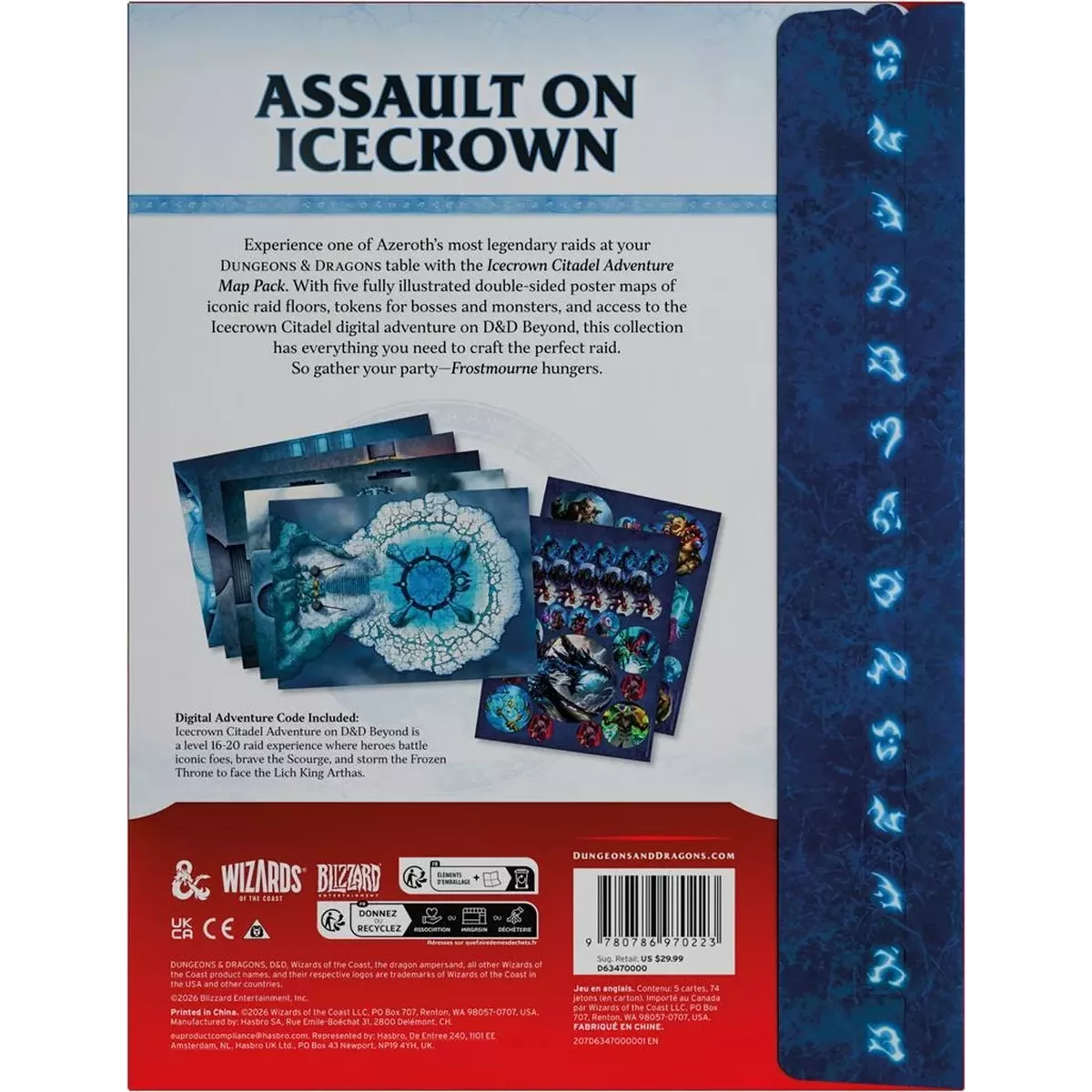 Dungeons & Dragons 5 : World of Warcraft - Icecrown Citadel Adventure Map Pack - Version Anglaise 