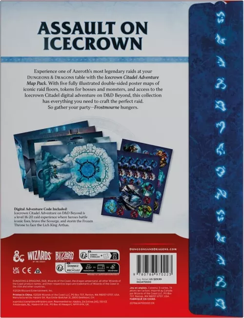 Dungeons & Dragons 5 : World of Warcraft - Icecrown Citadel Adventure Map Pack - Version Anglaise 