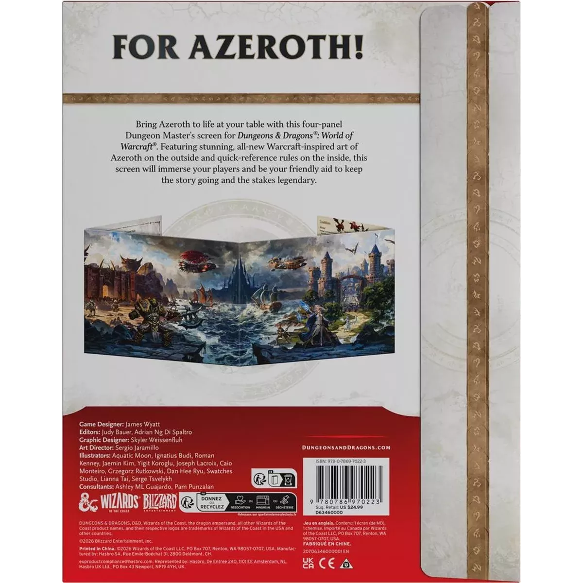 Dungeons & Dragons 5 : World of Warcraft - Dungeon Master's Screen - Version Anglaise 