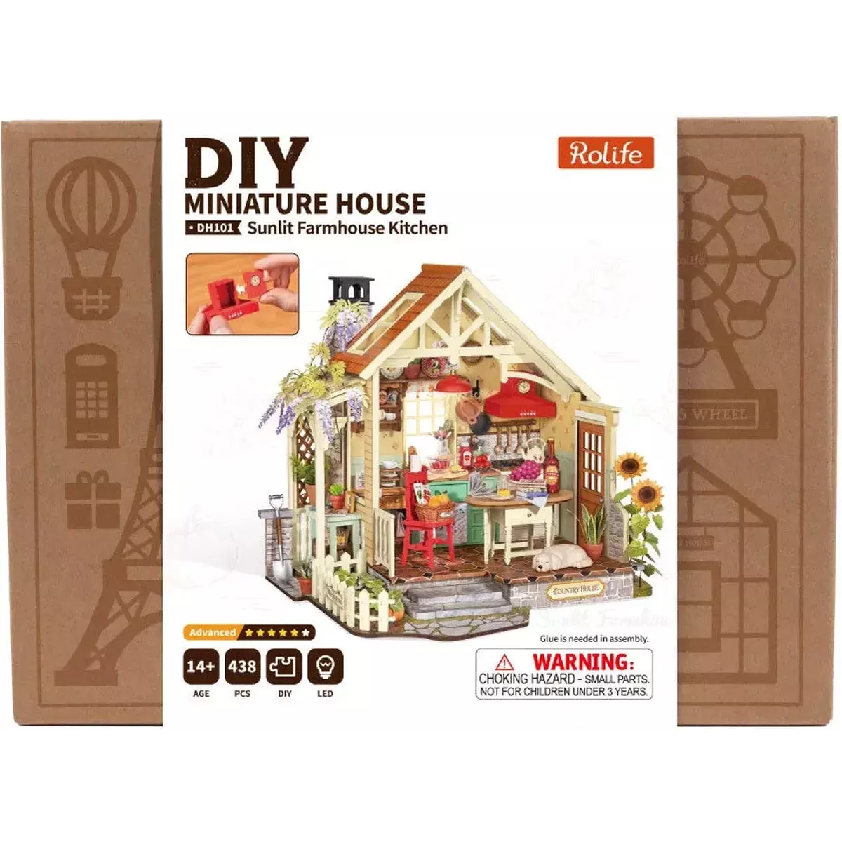 DIY House Rolife - Sunlit Farmhouse Kitchen - 438 Pièces