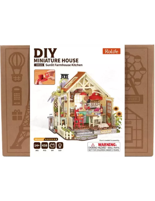 DIY House Rolife - Sunlit Farmhouse Kitchen - 438 Pièces
