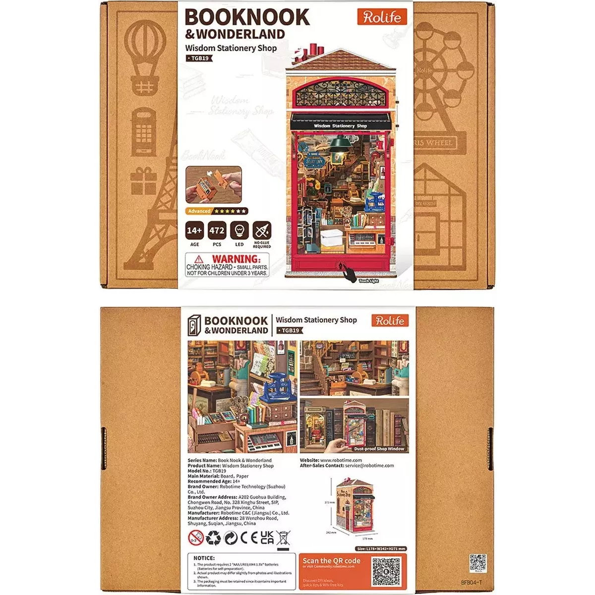 Book Nook Rolife - Wisdom Stationery Shop - 472 Pièces