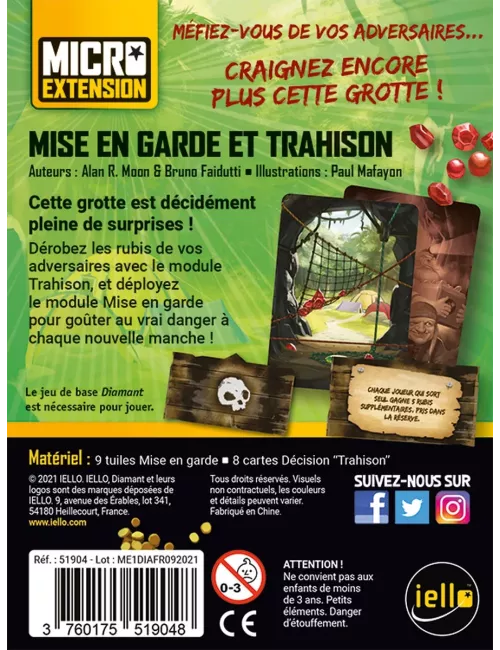 Diamant : Mise en Garde et Trahison - Micro Extension - Jeux de société - Ludum.fr