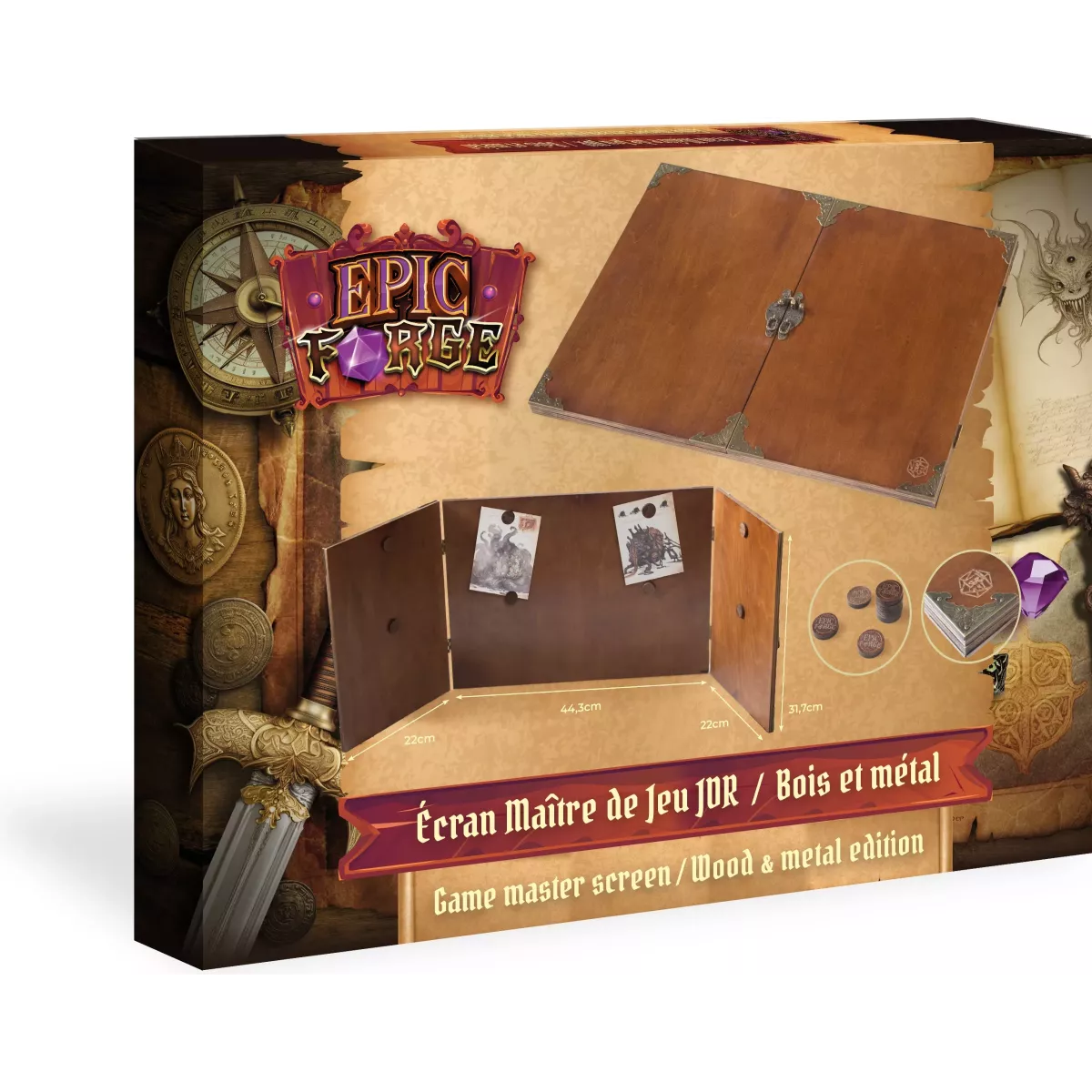 Écran MJ en Bois et Métal - Epic Forge