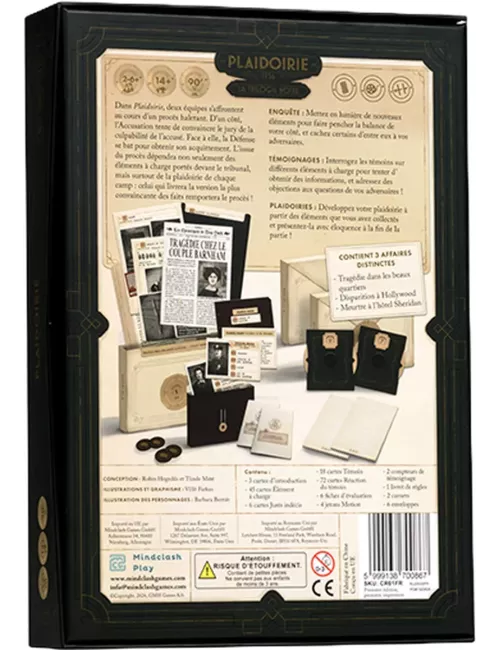 Plaidoirie 1936 - La Trilogie Noire - Jeu de société - Mindclash Games - Ludum.fr