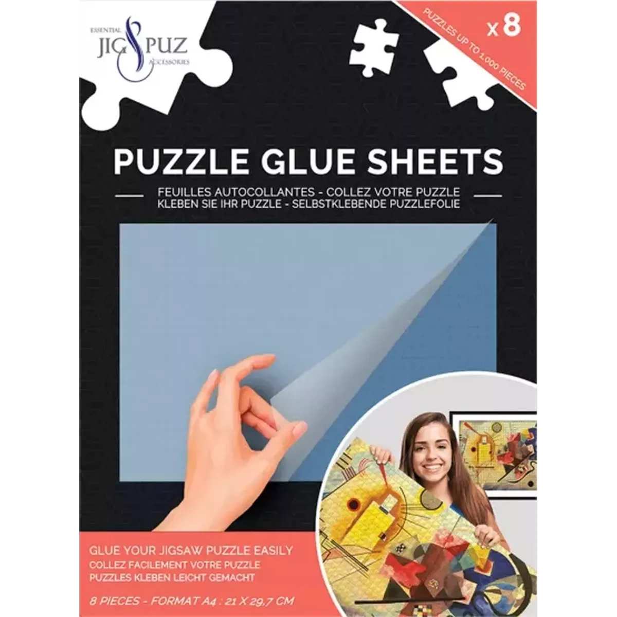 8 Feuilles Adhésives pour Puzzle 1000 Pièces - Accessoire pour puzzles