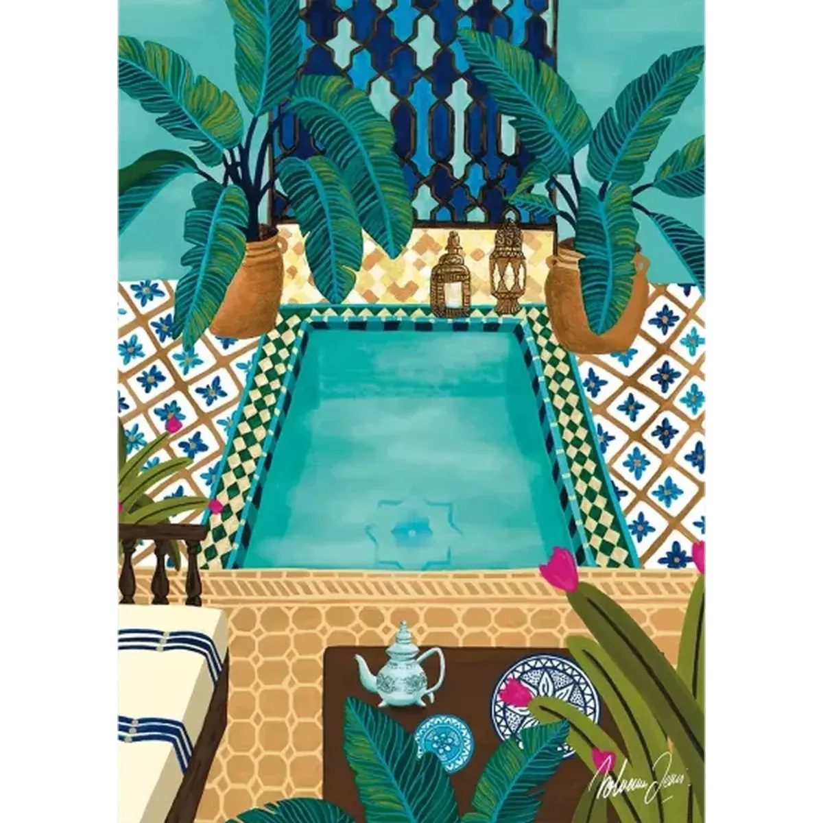 Puzzle Riad Bleu - 1000 Pièces
