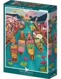 Puzzle Marché Flottant En Thaïlande - 1000 Pièces