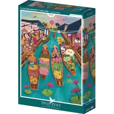 Puzzle Marché Flottant En Thaïlande - 1000 Pièces