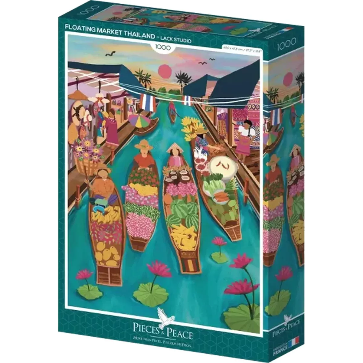 Puzzle Marché Flottant En Thaïlande - 1000 Pièces
