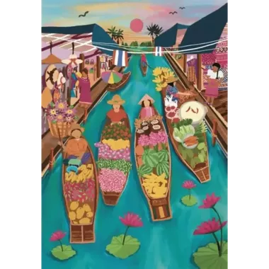 Puzzle Marché Flottant En Thaïlande - 1000 Pièces