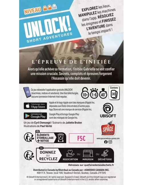 Unlock ! Short Adventure 15 : Assassin's Creed