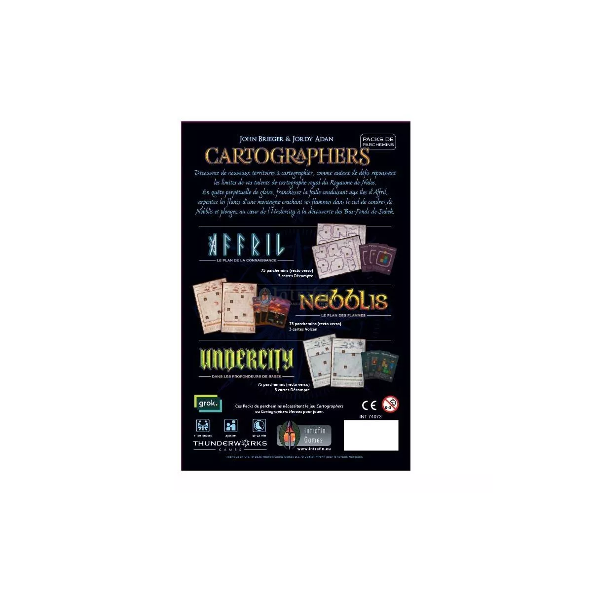 Cartographers : Pack de parchemins - Extension - matériel