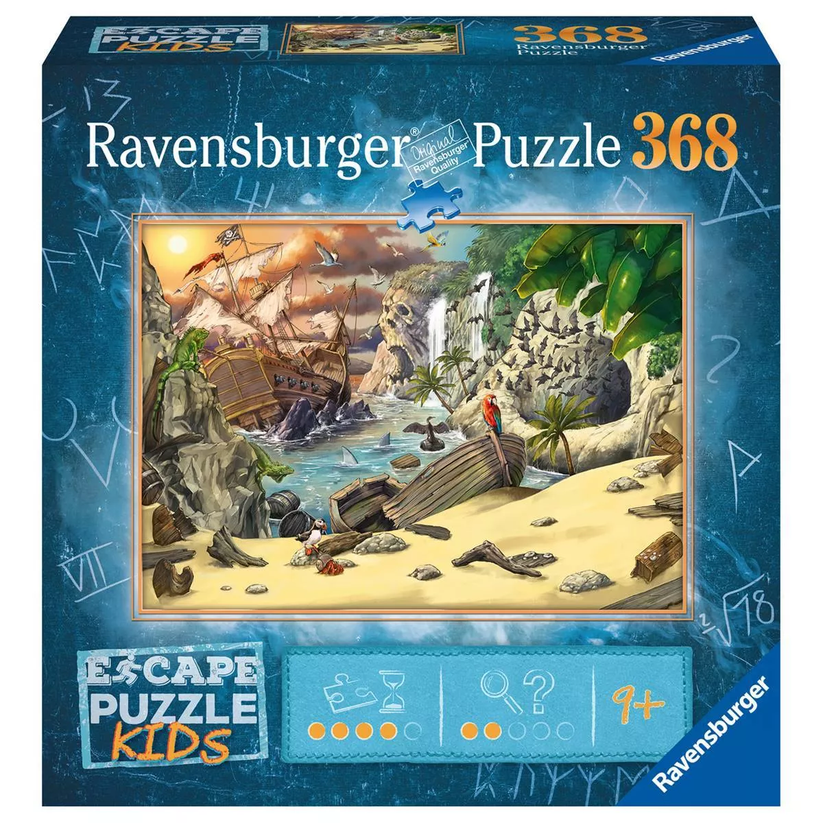 escape puzzle kids l'aventure des pirates - 368 pièces boîte