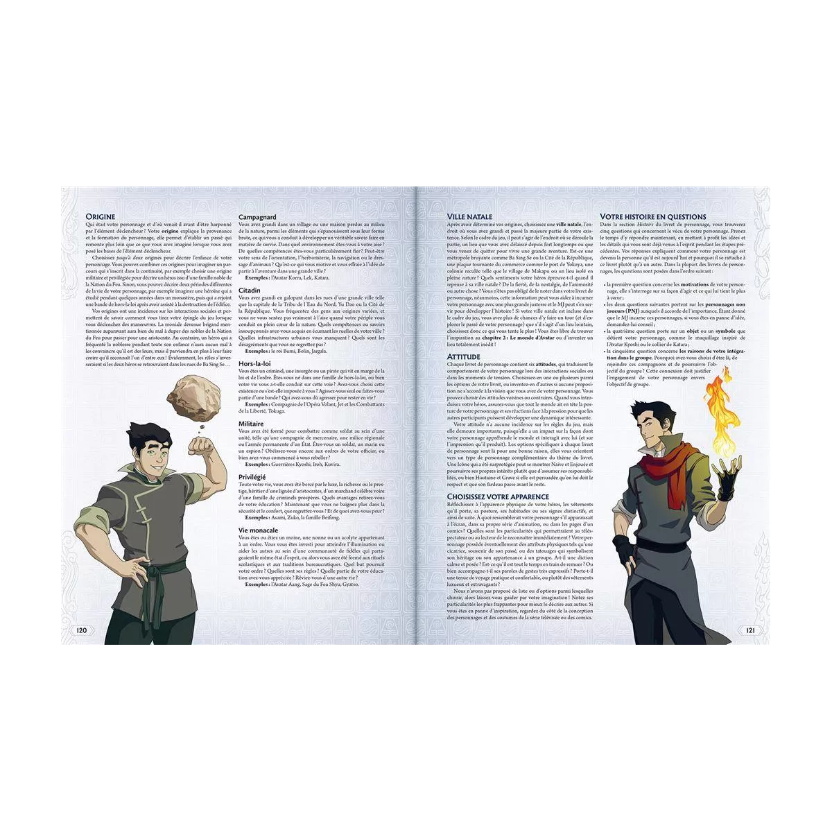 avatar légendes : le jeu de rôle officiel exemple 1
