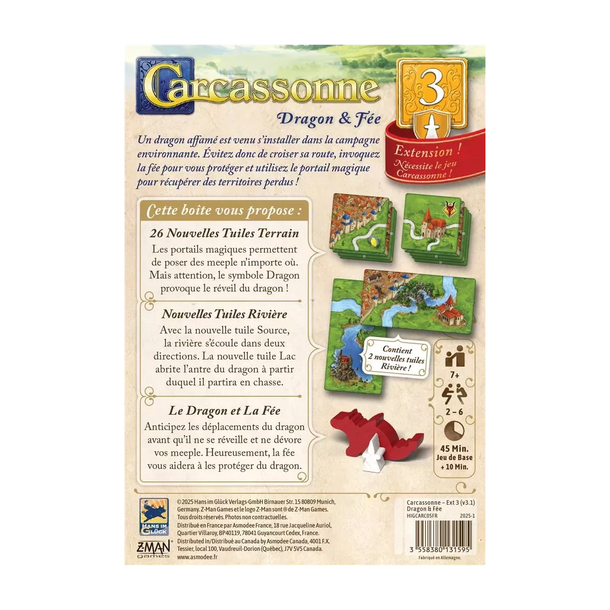 Carcassonne : Dragon et Fée Édition 2025 - Extension 