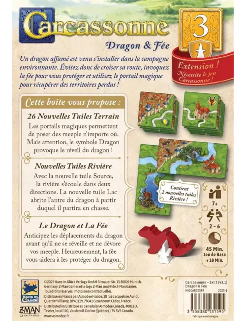 Carcassonne : Dragon et Fée Édition 2025 - Extension 