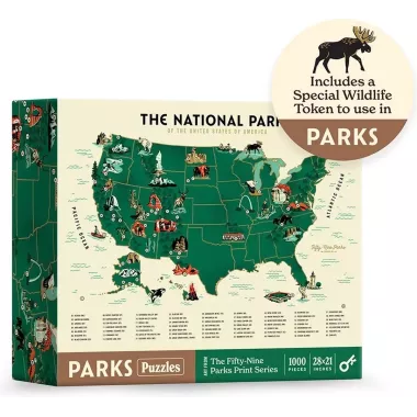 Puzzle Parks : National Parks Map - 1000 Pièces