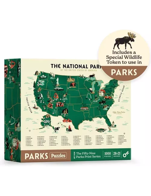 Puzzle Parks : National Parks Map - 1000 Pièces