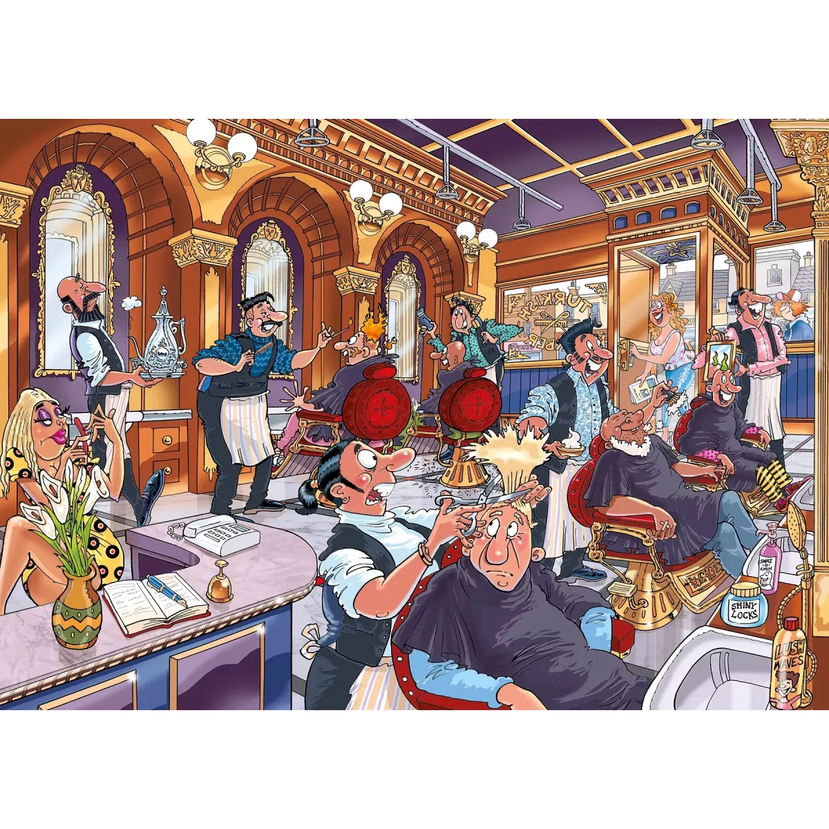 Puzzle Wasgij Mystery - 27 : Un Rasage De Très Très Près ! - 1000 Pièces