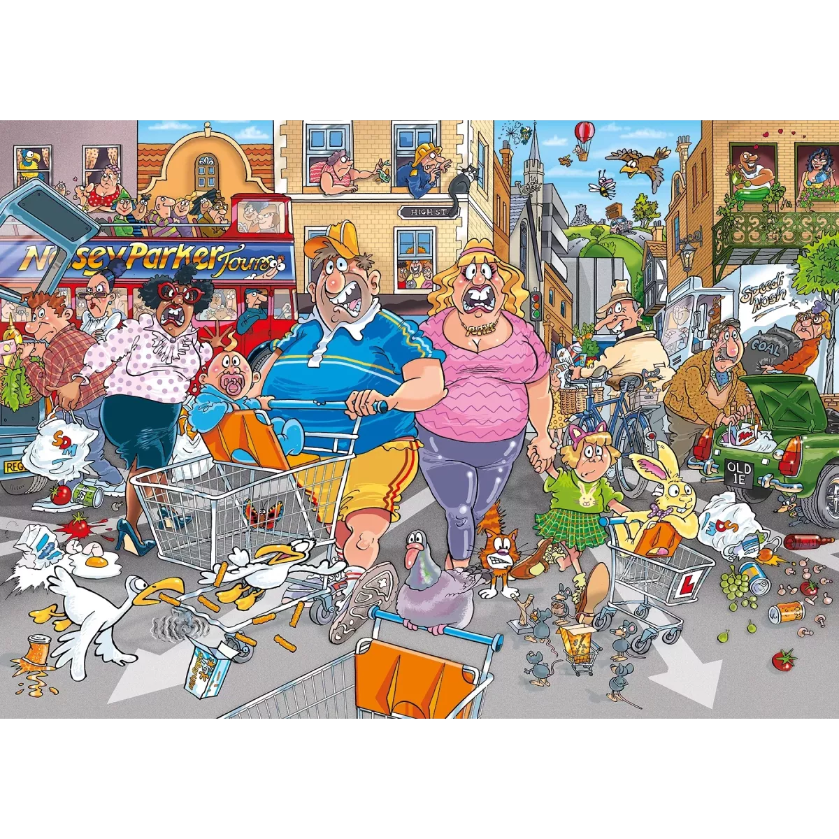 Puzzle Wasgij Original - 46 : Frénésie D’achat Dans L’allée Centrale ! - 1000 Pièces