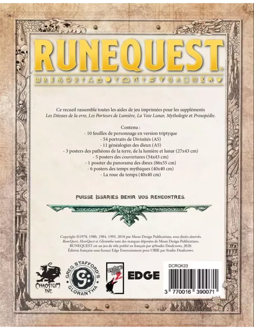 RuneQuest : Les Dieux & Les Temps Mythiques - Les Aides de Jeu