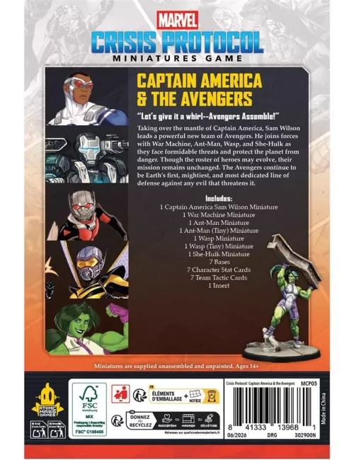 Marvel Crisis Protocol : Captain America & The Avengers - Character Pack